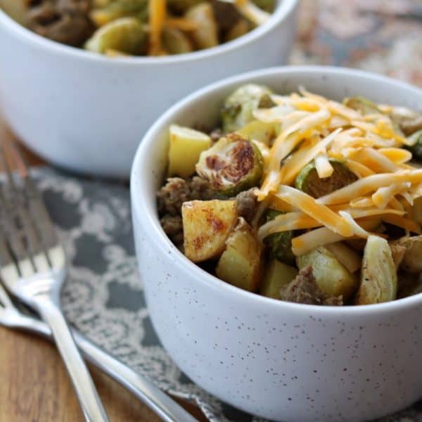 Turkey Sausage, Potato and Brussel Sprout Hash Clean Eats & Treats