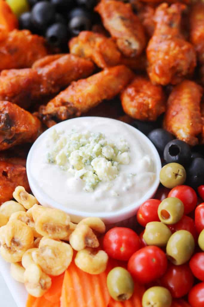 Wings Platter with Clean Blue Cheese Dressing Clean Eats & Treats