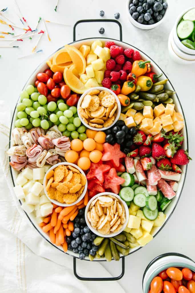 Kid-friendly Summer Snack Platter ingredients