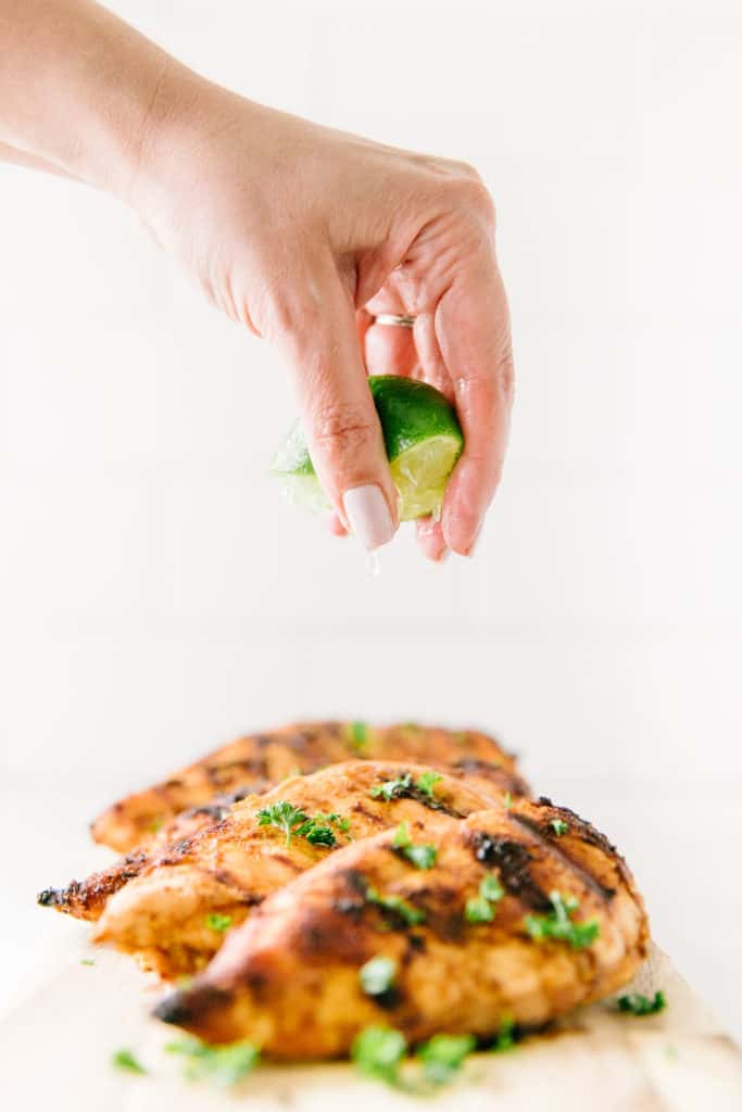 The best grilled chicken lime squeeze over chicken