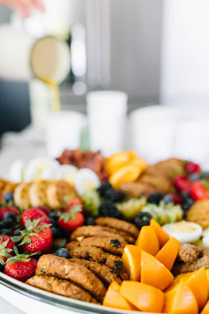 Kid-friendly breakfast platter up close shot