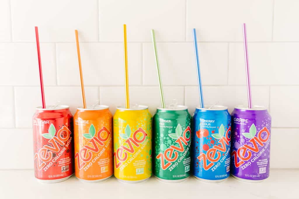 Family night without all the sugar- rainbow line up of Zevia