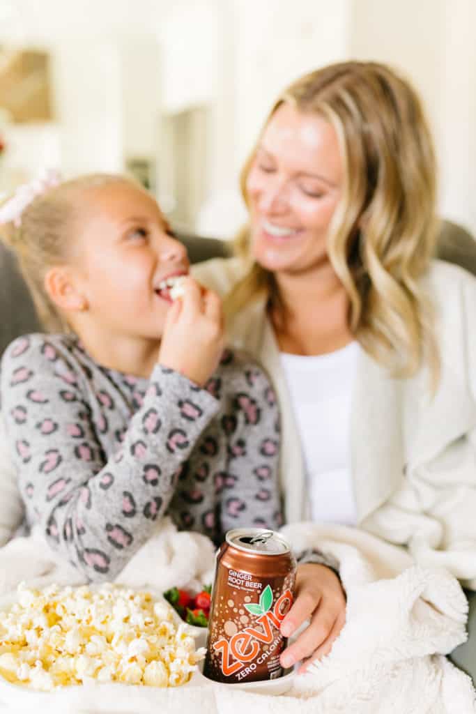 Family night without all the sugar- mom and daughter enjoying a treat 