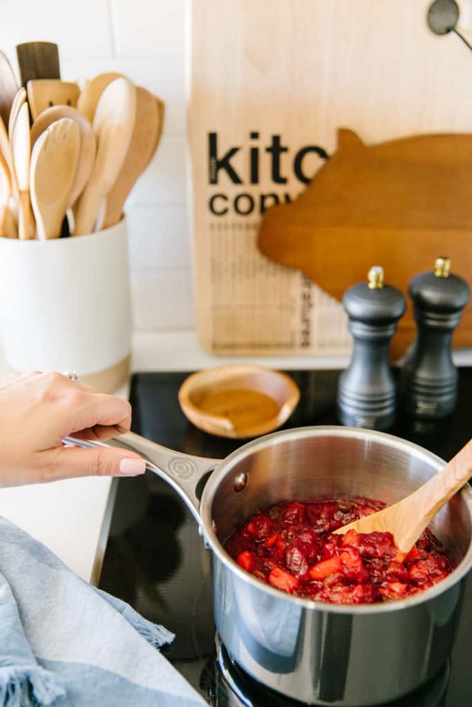 Cranberry chutney on the stove top