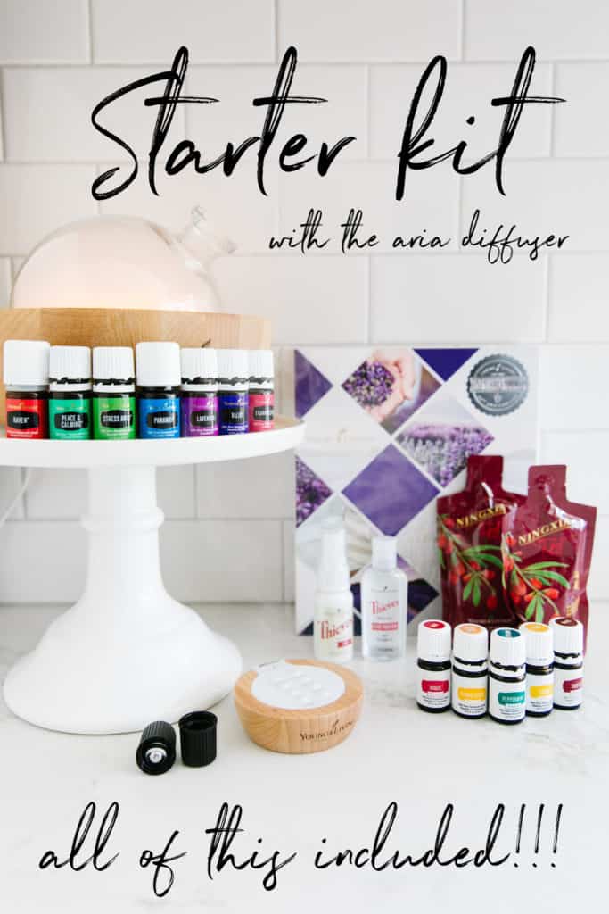 Young living essential oils starter kit with the aria diffuser