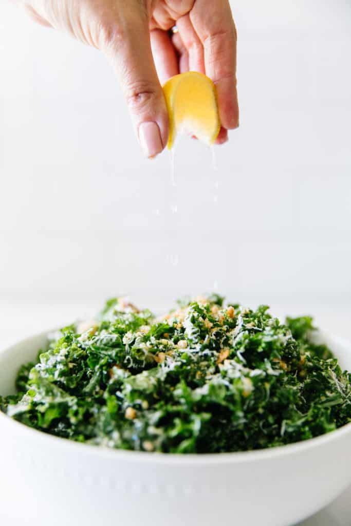 The Best Kale Salad lemon squeeze