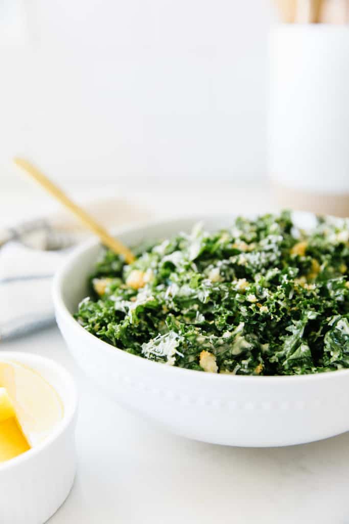 The Best Kale Salad in bowl 